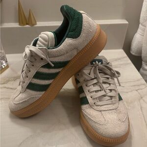 adidas Green and Cream Sneakers